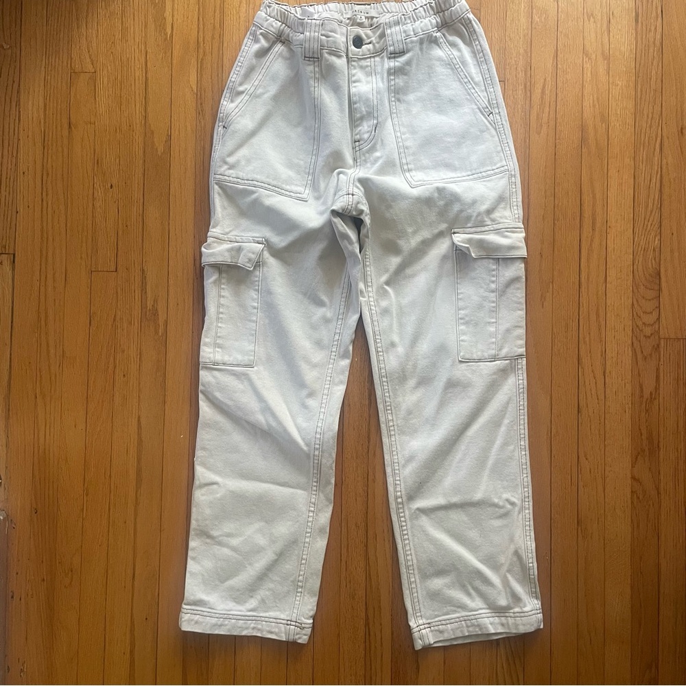 Pacsun Baggy Cargo Jeans Off-white - Size Small - Picture 1 of 8